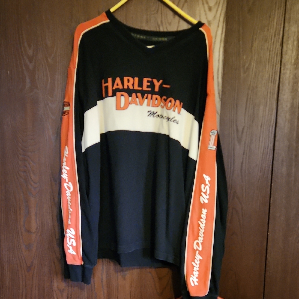 Harley-Davidson Black and Orange Sweatshirt
